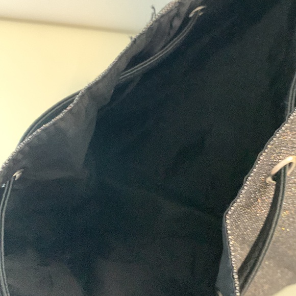 VICTORIA’S SECRET Backpack- sparkly charcoal grey w/ angel wings charm. - Picture 5 of 11